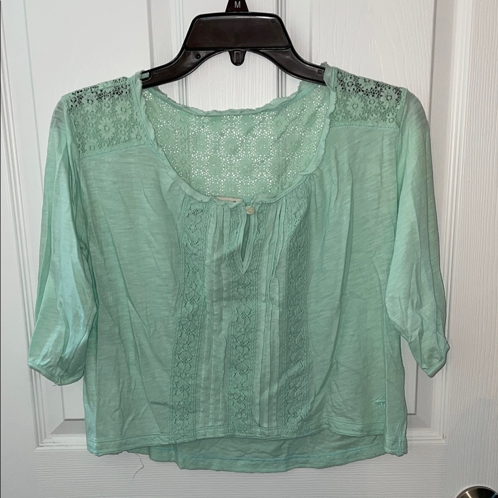Abercrombie Girls Light Green Lace Blouse